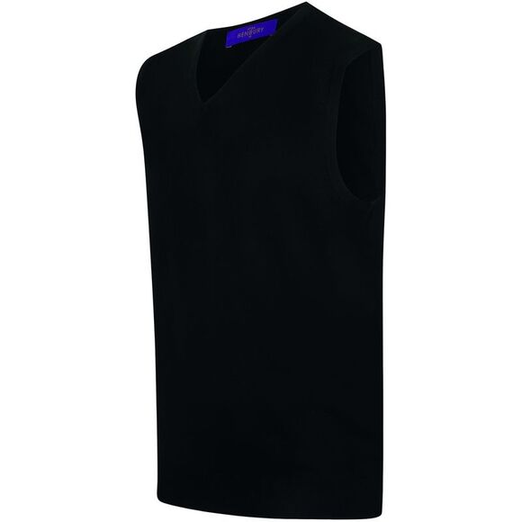 Henbury Mens Sleeveless 12 Gauge V-Neck Fine Knit Jumper Sizes S-4XL / Navy